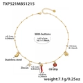 Dettagli dei ciondoli placcati in oro 18k con zirconi e dimensioni della collana - TXP521-Collana d'Oro / 41+5cm