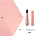 Pink ultralight automatic sun umbrella with matching storage tube and UV protection - Pink (Non-Coated)