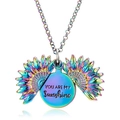 Collana girasole arcobaleno con incisione 'You are my sunshine' in metallo multicolore - Iridescente