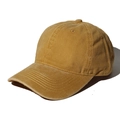 Classic mustard yellow washed cotton baseball cap with vintage distressed texture - Adjustable / Yellow