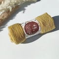 Handmade mustard yellow pleated cotton viscose scarf in roll-up fashion packaging - Style #113