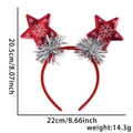 Cerchietto natalizio con stelle rosse metallizzate, fiocchi bianchi e glitter argento - Taglia unica / Stile Stella Fiocco di Neve