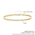Adjustable gold plated flat snake chain bracelet in copper with 19+5cm length - Blade Snake Bone Bracelet (NZ11-5) / 18+5cm