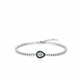 S925 sterling zilveren tennisarmband met zwart email en druppel zirkoon, met verlengketting - Waterdruppel Stijl (RHB2085)