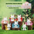 Nine-Tailed Fox collection blind box figurines with 7 assorted colorful forest styles - -127 Second Generation Mountain And Sea Nine-tailed Fox Set 6 / Full Box Set
