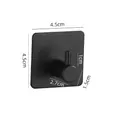 Self-adhesive black 304 stainless steel square hook with dimensions 4.5cm by 4.5cm - Square Straight Hook [Black]