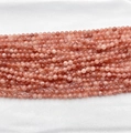 Natürliche rosa Sonnenstein-Rundperlen für Schmuckherstellung in horizontalen Reihen - 4mm