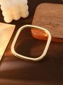 Bracciale rigido quadrato placcato oro minimalista con finitura lucida a specchio - L148-1 Oro Quadrato