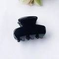 Glossy black acrylic mini hair claw clip for half-up hairstyles with secure spring grip - Gem Black