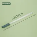 Reusable 1.2x21cm Tritan straw in Moss Green with silicone tip and cleaning brush - 1.2x21cm / Moss Green