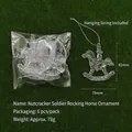 Set of 6 clear acrylic nutcracker soldier horse ornaments for Christmas tree decor - Nutcracker Soldier Horse Pendant / 82mm