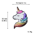 Rainbow gradient unicorn sequin patch with golden horn for DIY clothing decoration - Gradient Unicorn