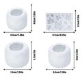 5-piece Halloween pumpkin and maple leaf silicone mold set with size measurements - Set 2 / White