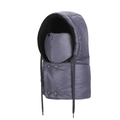 Winter thermal hood in dark grey with thick fleece lining and button closure - Gray