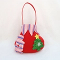 Bolsa de regalo de Navidad en fieltro rojo con muñeco de nieve 3D y árbol de lentejuelas - Bolsa de caramelos Elfo - Muñeco de nieve