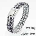 Pulsera para hombre de acero de titanio estilo cadena de hueso de dragón retro - Color Acero