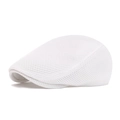 Casquette plate en maille blanche respirante pour la protection solaire en plein air - Réglable / Blanc