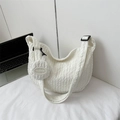 Sac à bandoulière blanc nuage minimaliste avec petit porte-monnaie rond assorti - Blanc