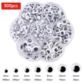 800er Set Wackelaugen in Schwarz und Weiß in Blumenbox für Puppen und Bastelarbeiten - Box 2 (800pcs)