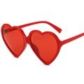 Fashionable oversized red heart-shaped sunglasses with stylish sea lens for women - Red Frame Red Lens
