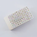 Oval 3D nail art rhinestones in AB and gold finishes organized in a white display tray - 7*9mm (42 Pcs) / Pink and Green