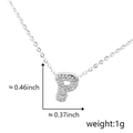 Silver letter P necklace pendant with sparkling cubic zirconia on a white background - Silver Letter-P