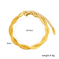 Close-up of 6mm golden flat snake chain with lobster clasp and 18KGP engraving - Gold Bracelet