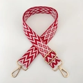 Adjustable red and white wave pattern wide shoulder strap with gold metal buckles - A5 Red