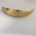 Minimalist bright gold crescent hair clip with horizontal brushed texture for women - Gold Ribbed Oval Clip Type 2