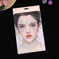 Autocollants en strass argentés pour visage et cou avec motifs papillon et collier - Ensemble Bijoux de Cou Papillon Vibrant (Blanc 4)