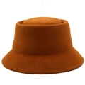 Schicker Fischerhut aus Wolle in Karamell für Damen mit minimalistischem Flachkopf-Design - M (56-58cm) / Orange