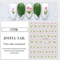 Japanese style pink tulip nail art sticker JO-1778 with waterproof thin film - Model JO-1778