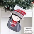 Large grey Christmas stocking with 3D elf girl design and white faux fur cuff - Large Stocking Girl Elf