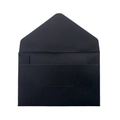 Mini black kraft paper business card envelope with open flap for card storage - Black Cardstock