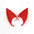 Spitze Elfenohren aus rotem Latex für Halloween-Partys und Cosplay-Kostümzubehör - Klein 10cm / Rot