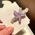 Sparkly purple starfish hair clip with glitter resin for girls mermaid hair accessories - 11# Wavy Starfish - Purple