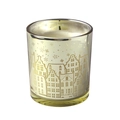 Silver plated elk glass candle holder with snowflake pattern for Christmas - Gold City Sky
