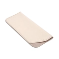Minimalist beige faux leather sunglasses pouch with elegant stitching in cream white - Off White