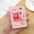Pink leather RFID blocking card holder with single buckle and Rich pattern design - 24 Slots / RFID Get Rich