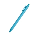 Minimalist bright blue retractable plastic ballpoint pen with matching clip design - Indigo Blue