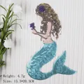 Blue and purple mermaid sequin patch for DIY clothing decor, size 13.3x20.3cm - Large Mermaid Patch