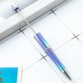 DIY beadable ballpoint pen featuring a metallic purple gradient finish and silver accents - Macaron Dark Blue Gradient