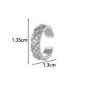 Silver U-shaped ear cuff with zircon inlay and dimensions 1.35cm by 1.3cm - Simple Single Row Zircon Style (2617-3#银)
