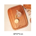 Rectangular ebony wood cutting board 40x27x2 cm with juice groove and side handle - Select Rectangular Tray 40*27*2cm