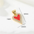 14K gold plated heart pendant with red enamel and pavé cubic zirconia accents - 12716 Red Heart
