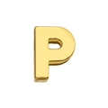 8mm gold-plated metal DIY letter P charm with a polished finish for keychains - Letter-P / 8mm (Inner Diameter)