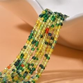 2mm facettierte bunte Kristallperlen in einer Keramikschale für DIY-Schmuckherstellung - Gelb Grün Gemischte Farben