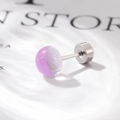 Purple translucent moonstone stud earrings with silver surgical steel screw backings - Single Piece / Pink Purple (A321-4)