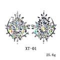 AB crystal rhinestone body jewelry stickers in symmetric radial pattern for rave parties - XT-01 AB Color Body Jewels
