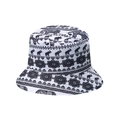 Ethnic elephant and mandala print reversible cotton bucket hat for sun protection and travel - M(56-58cm) / White